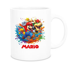 Tasse Wunschname Super-Mario 5 Keramik Kinderbecher personalisiert versch. Farben