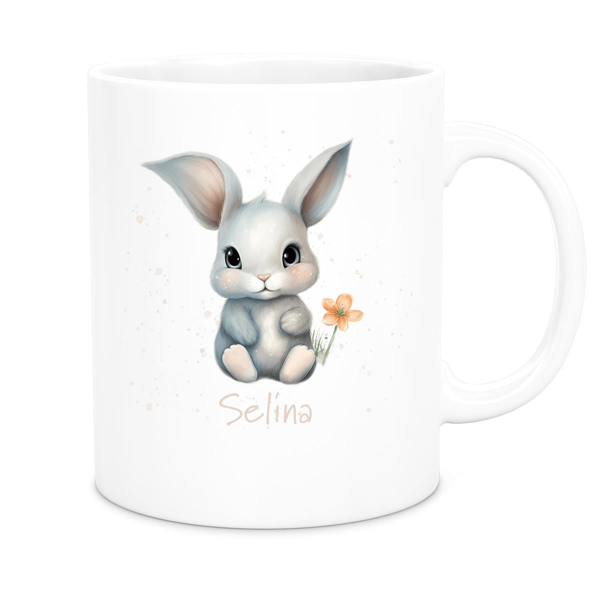 MUCKKI-PRO:bf7c5d872b7244e0e58730d022354d5551e6a4da10dea76506cc5c8defe3d48b:Tasse Ostern - Hase 2 Wunschnamen Keramik personalisiert versch. Farben