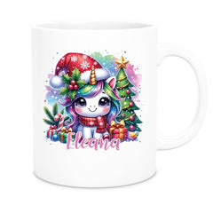 Tasse Wunschname Weihnachten Einhorn 1 Keramik Kinderbecher versch. Farben