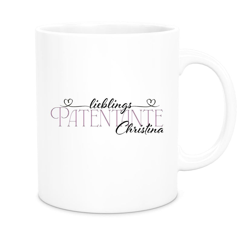 Tasse Wunschname Lieblings-Patentante 1 personalisiert Keramik versch. Farben