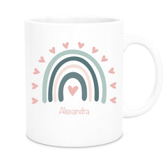 Tasse Wunschname Regenbogen 4 Keramik Kinderbecher versch. Farben