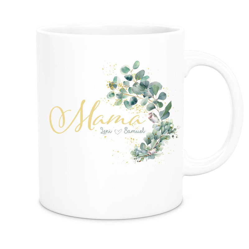 Tasse Muttertag 8 Wunschnamen Keramik Personalisiert versch. Farben
