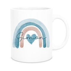 Tasse Wunschname Regenbogen 6 Keramik Kinderbecher versch. Farben