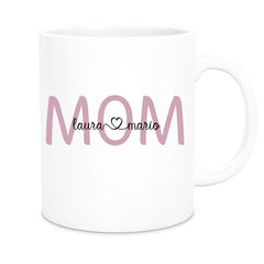 Tasse Muttertag 2 Wunschnamen Keramik Personalisiert versch. Farben