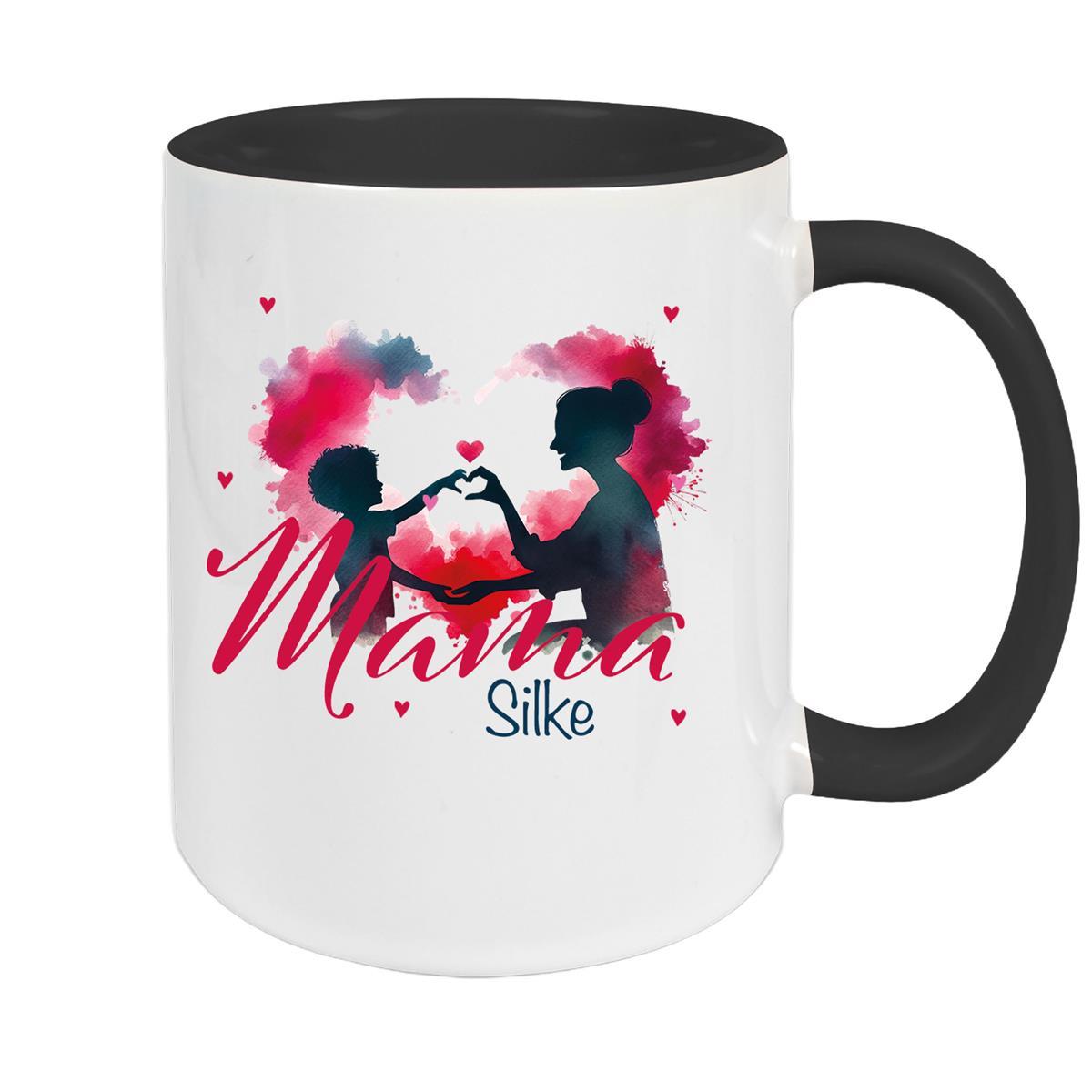 MUCKKI-PRO:02faa7b48c650360e847f925f2c25693ec3a183c95d7fa996fa6e666d0810020:Tasse Muttertag 12 Wunschnamen Keramik Personalisiert – Schwarz