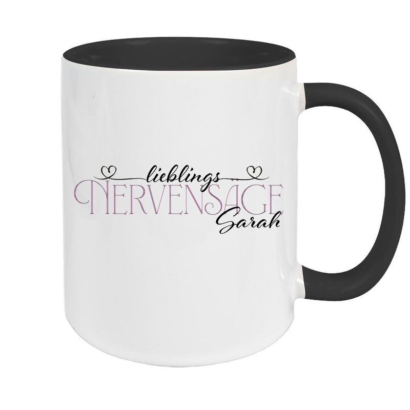 Tasse Wunschname Lieblings-Nervensäge 1 personalisiert Keramik versch. Farben