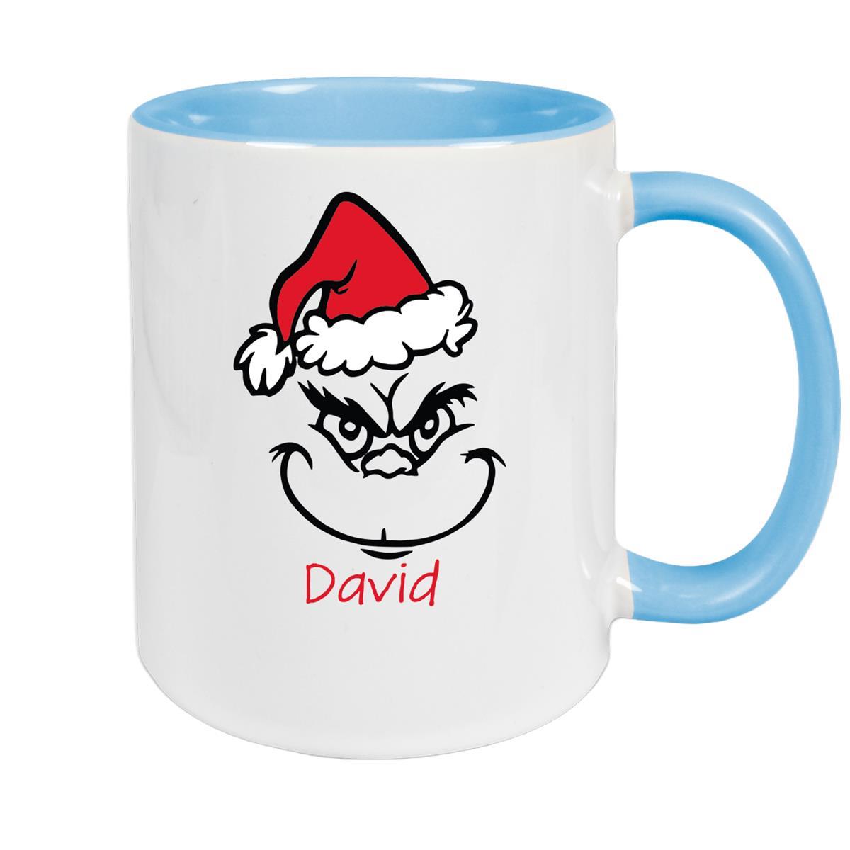 MUCKKI-PRO:6af56899a1057de7004f12c3f61438209dddfd4813a8b28b0e8c53006c5e4118:Tasse Wunschname Weihnachten Grinch 11 Keramik Kinderbecher – Hellblau