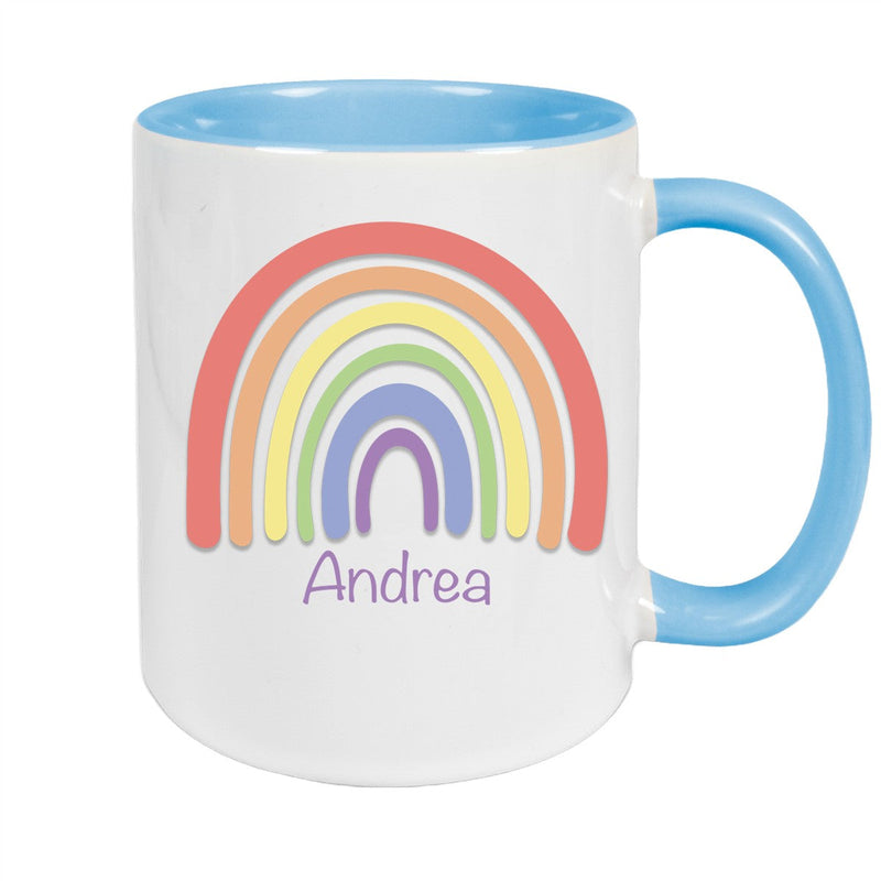 Tasse Wunschname Regenbogen 1 Keramik Kinderbecher versch. Farben