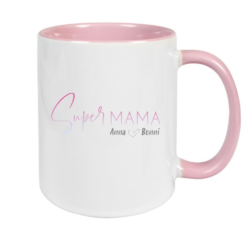 Tasse Muttertag 4 Wunschnamen Keramik Personalisiert versch. Farben