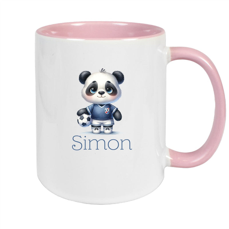 Tasse Wunschname Fußball 17 Personalisiert Panda Keramik Kinderbecher versch. Farben