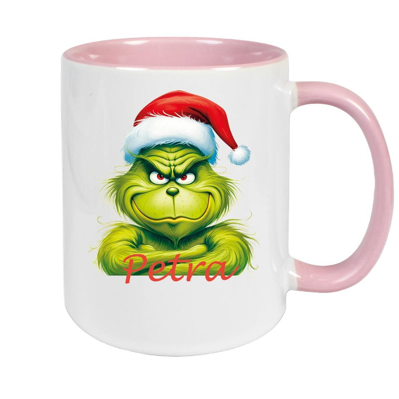 Tasse Wunschname Weihnachten Grinch 2 Keramik Kinderbecher versch. Farben