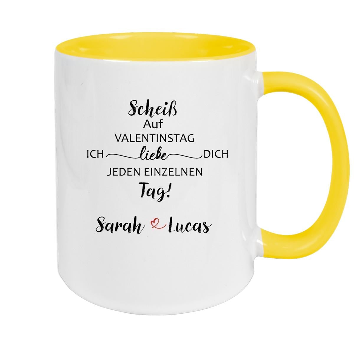 MUCKKI-PRO:c925cbe4c21648a55e6cde52fb54055a517ded6bad180b62a385a145479d5102:Tasse Spruch Valentinstag 23 Personalisiert Keramik – Gelb