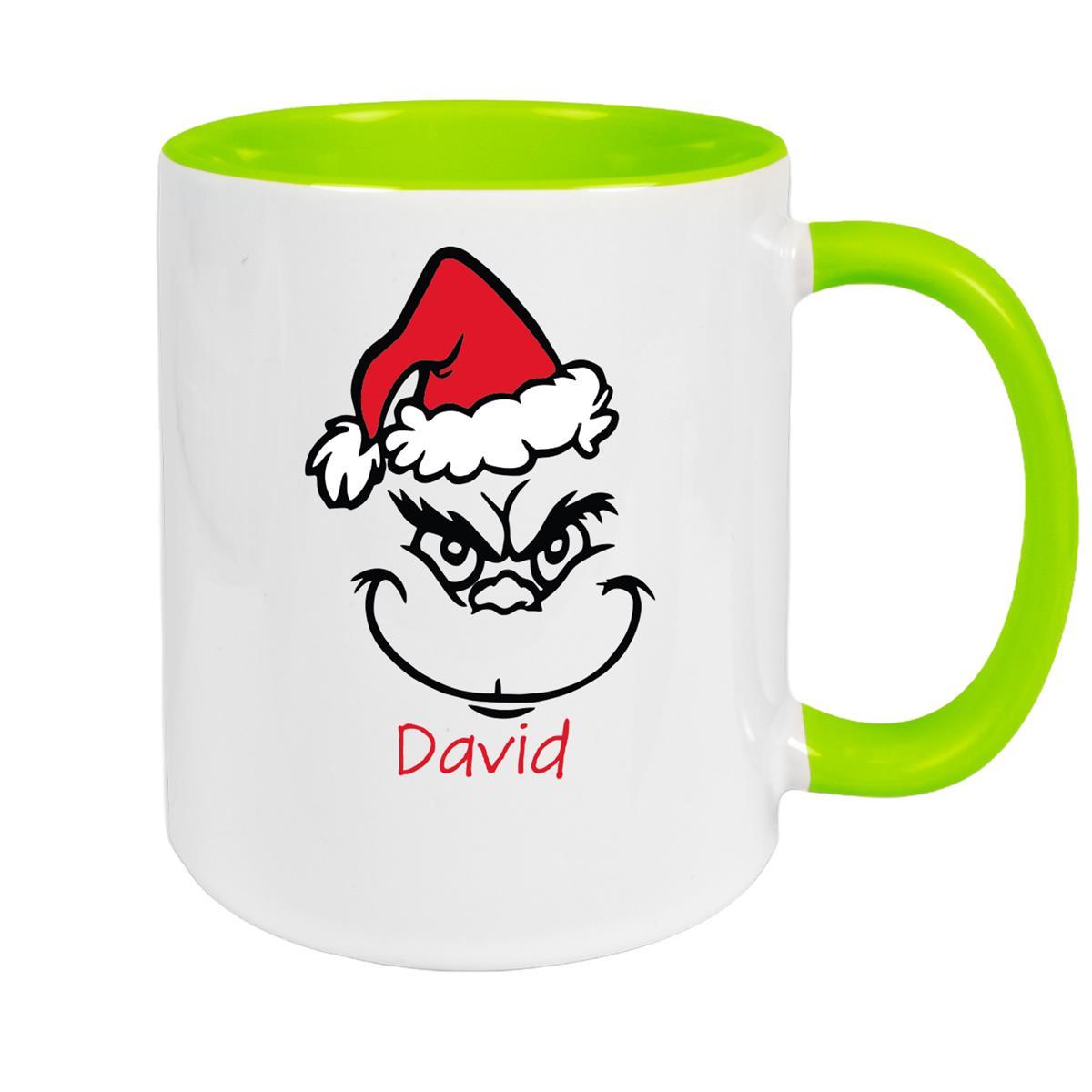 MUCKKI-PRO:8d8270d0699e0e87ece2883784f06385c9da275616559f64f03d497bf5041fb8:Tasse Wunschname Weihnachten Grinch 11 Keramik Kinderbecher – Grün