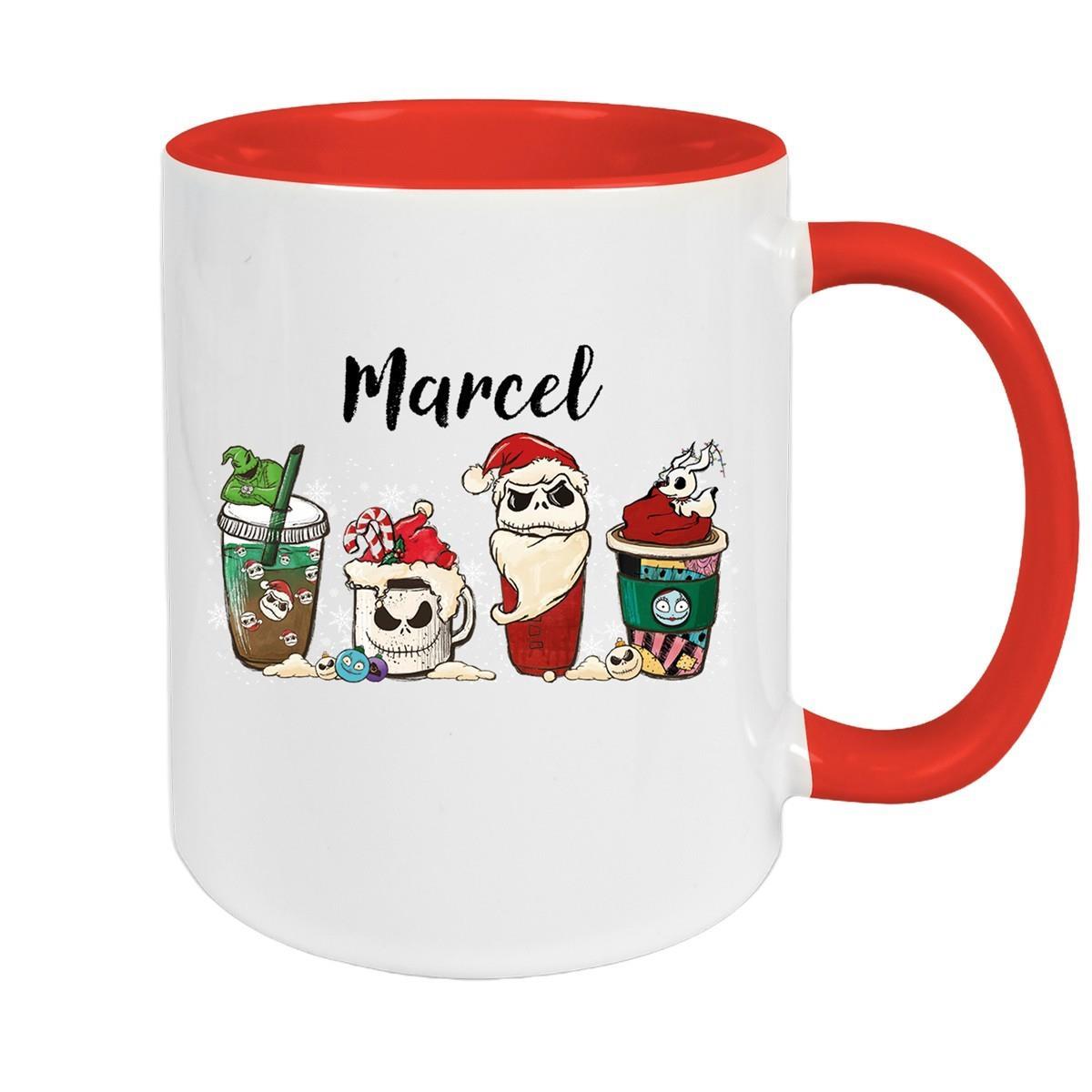 MUCKKI-PRO:c3785b04846b0c40cc0dc57e871863bf0b65b28d1b2c1ad3c4f7e2c100894014:Tasse Wunschname Weihnachten Nightmare before Christmas 9 Keramik – Rot