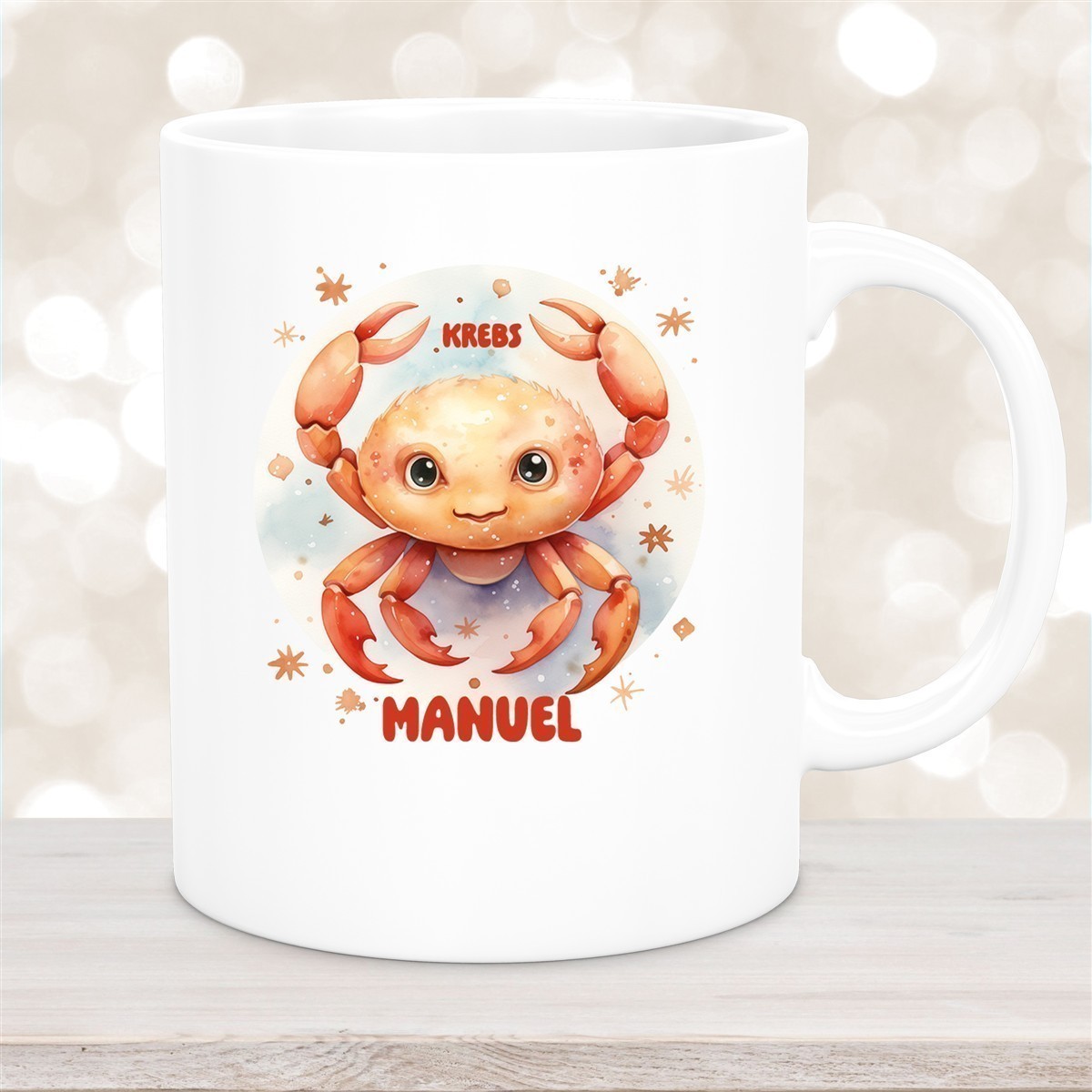 Tasse Sternzeichen Kinder Krebs #1 Wunschname Keramik Kinderbecher personalisiert versch. Farben