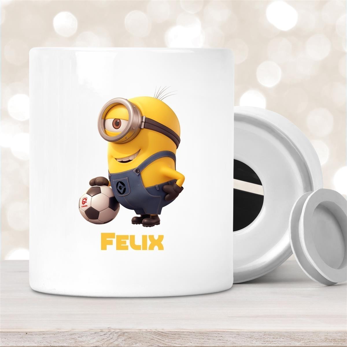 Spardose Minions Kinder Minion #8 Fußball Wunschname personalisiert Spardose Minions Kinder Minion #8 Fußball Wunschname personalisiert