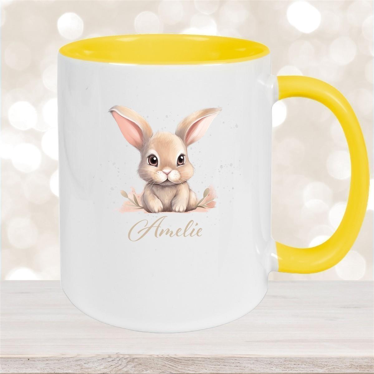 Tasse Ostern - Hase 7 Wunschnamen Keramik personalisiert versch. Farben
