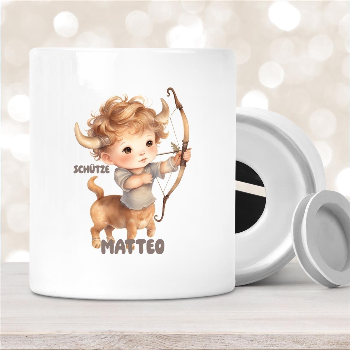 Spardose mit Wunschname Sternzeichen Schütze #1 personalisiert Spardose mit Wunschname Sternzeichen Schütze #1 personalisiert