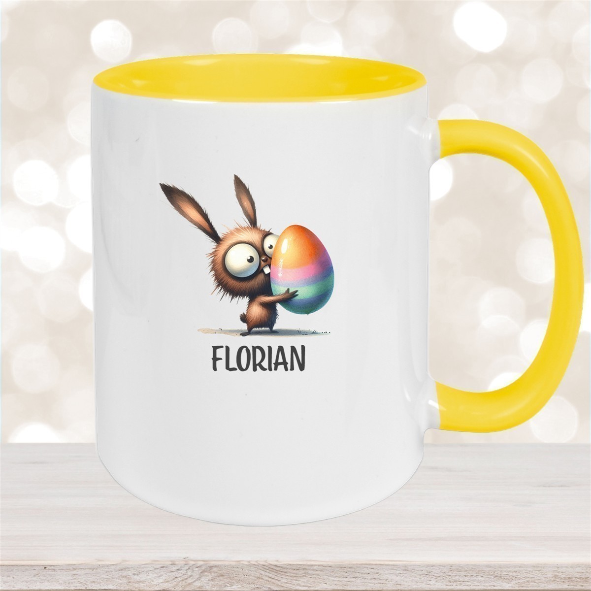 Tasse Ostern - Hase #6 Wunschnamen Keramik personalisiert versch. Farben