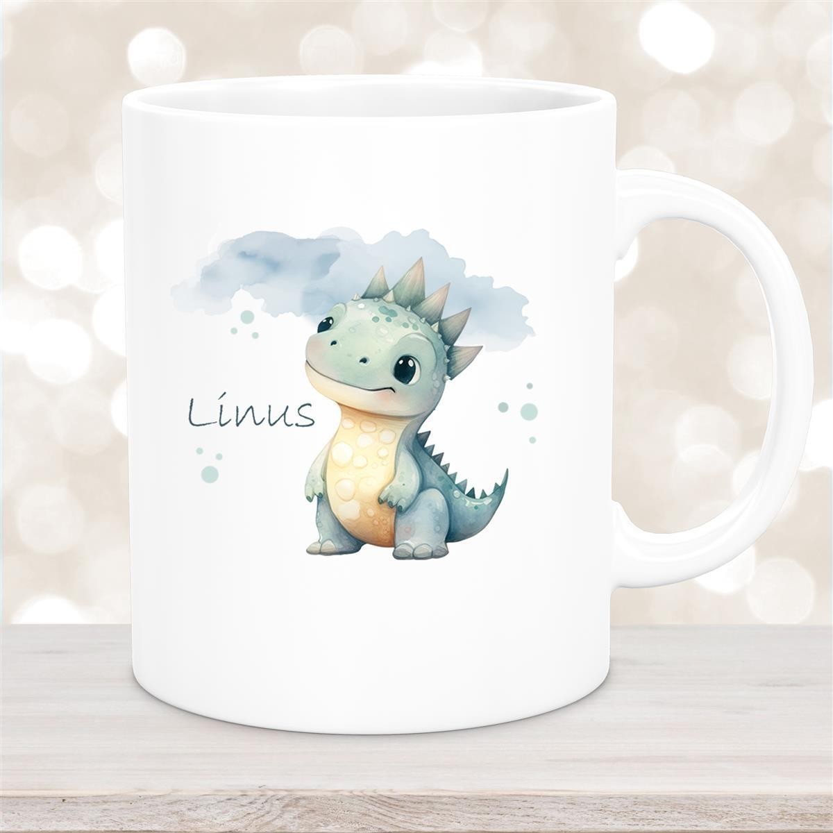 Tasse Dino #15 Wunschname Keramik Kinderbecher Personalisiert Weiß Tasse Dino #15 Wunschname Keramik Kinderbecher Personalisiert versch. Farben
