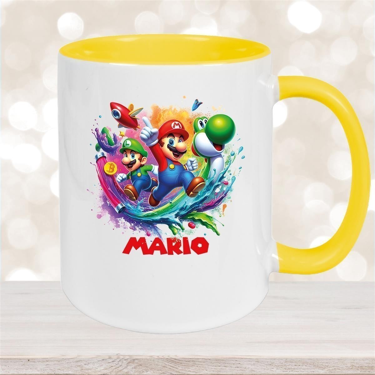 Tasse Wunschname Super-Mario #2 Keramik Kinderbecher personalisiert versch. Farben