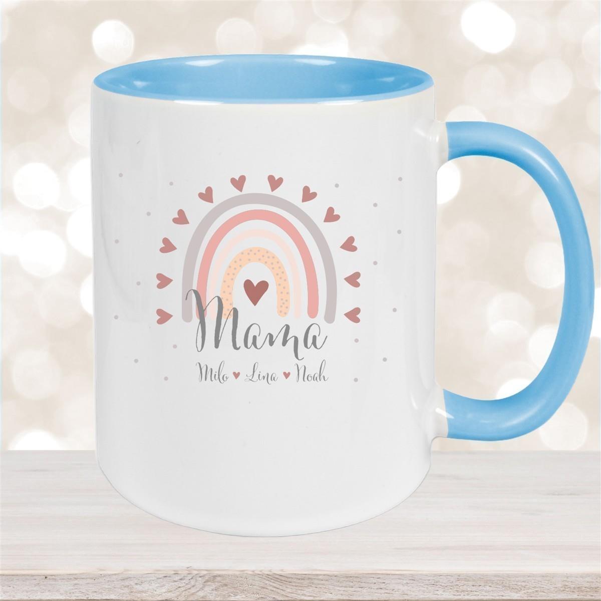 Tasse Muttertag 9 Wunschnamen Keramik Personalisiert versch. Farben