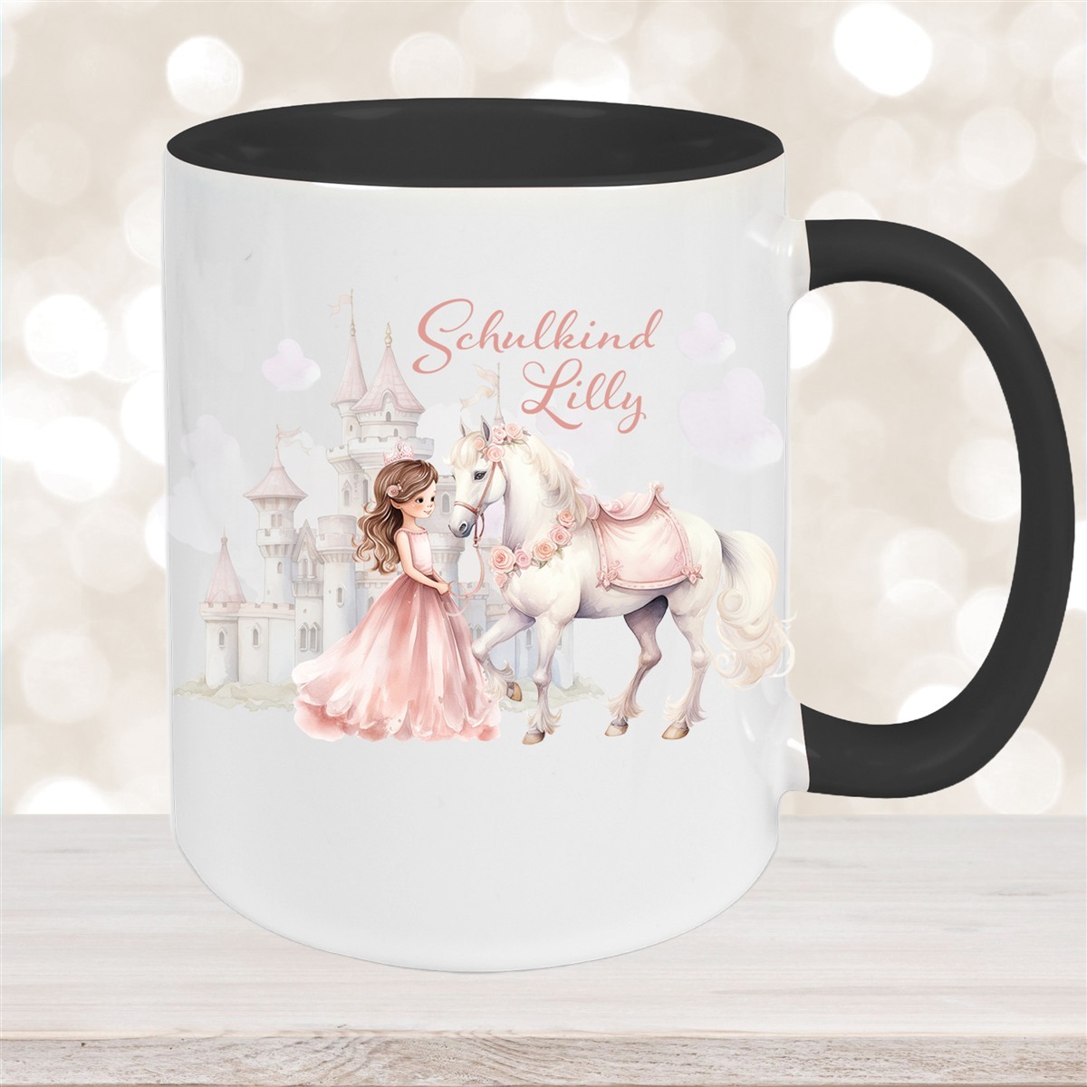 Tasse Kinder Prinzessin #1 Wunschname Keramik Kinderbecher personalisiert versch. Farben
