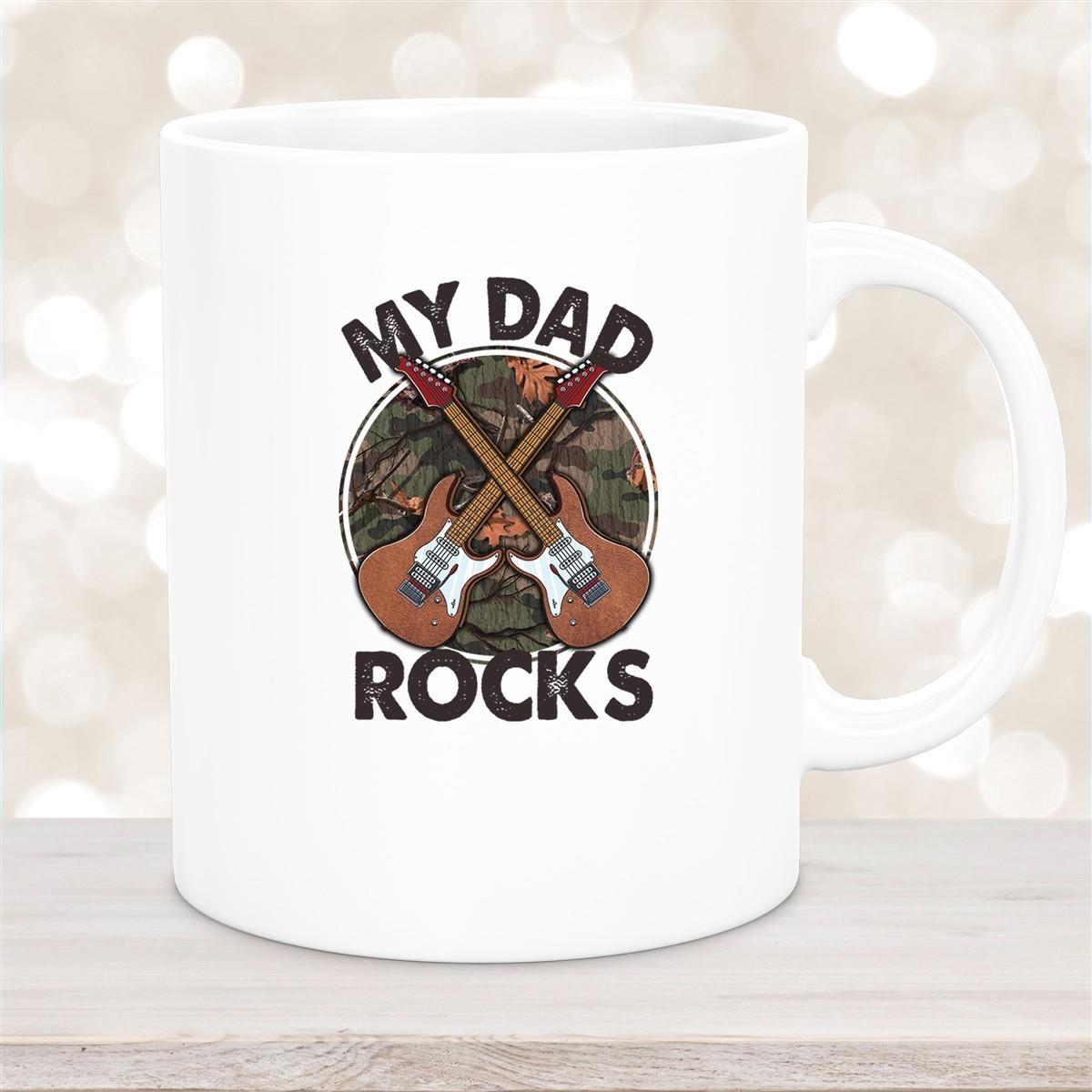 Tasse Vatertag 3 "MY DAD ROCKS" Keramik versch. Farben