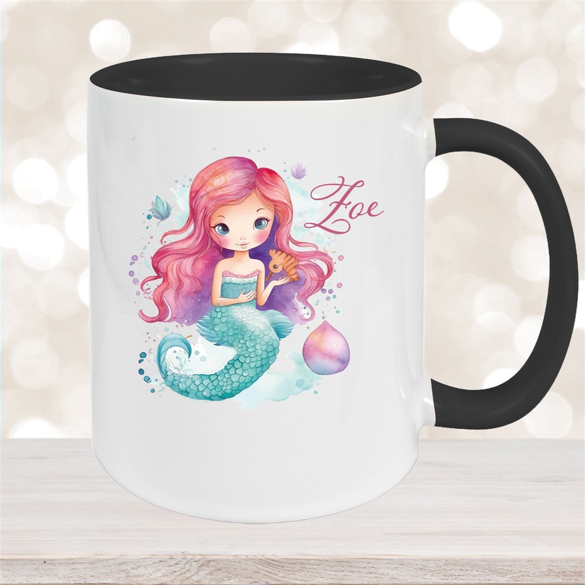 Tasse Wunschname Meerjungfrau #1 Keramik Kinderbecher versch. Farben