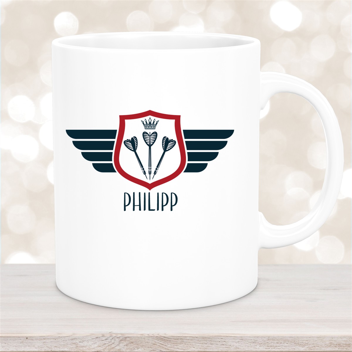 Tasse Dart #2 Wunschname Keramik Kinderbecher personalisiert Weiß Tasse Dart #2 Wunschname Keramik Kinderbecher personalisiert Weiß