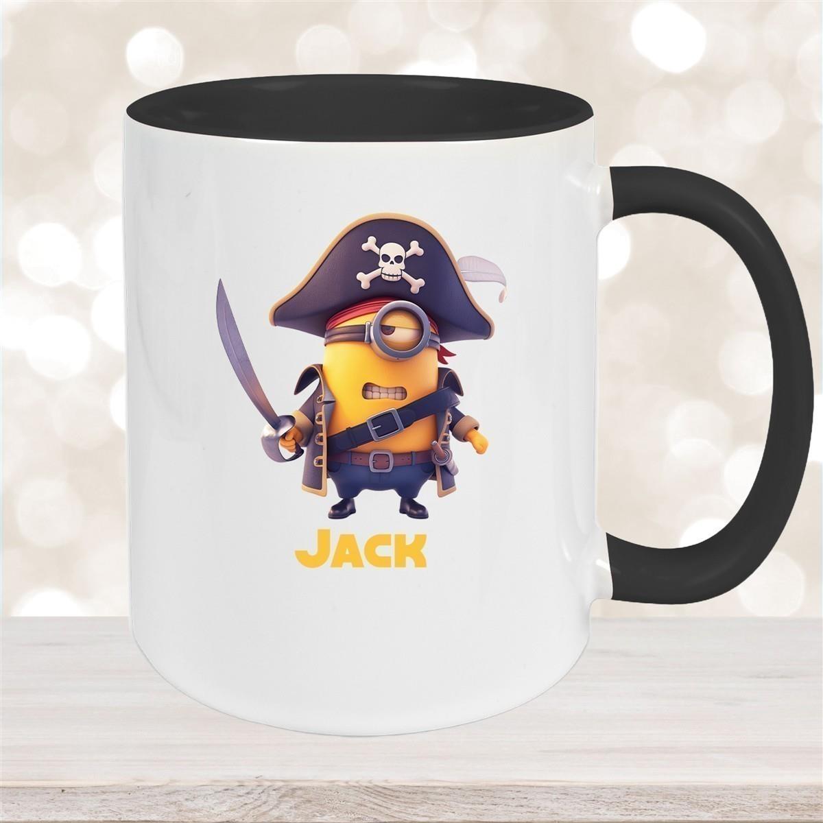 Tasse Minions Kinder Minion 1 Pirat Wunschname Keramik Kinderbecher personalisiert versch. Farben