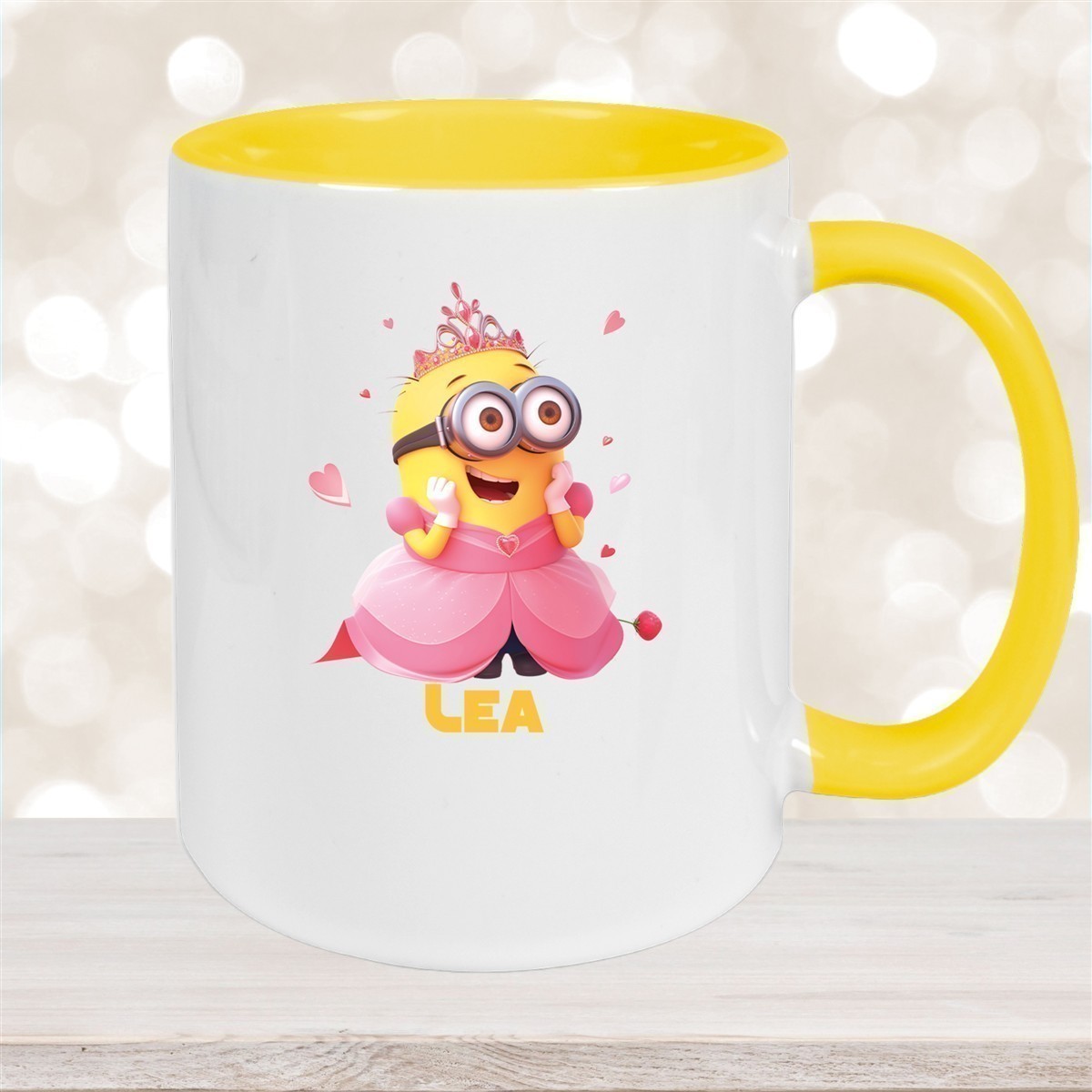 Tasse Minions Kinder Minion #7 Prinzessin Wunschname Keramik Kinderbecher personalisiert versch. Farben