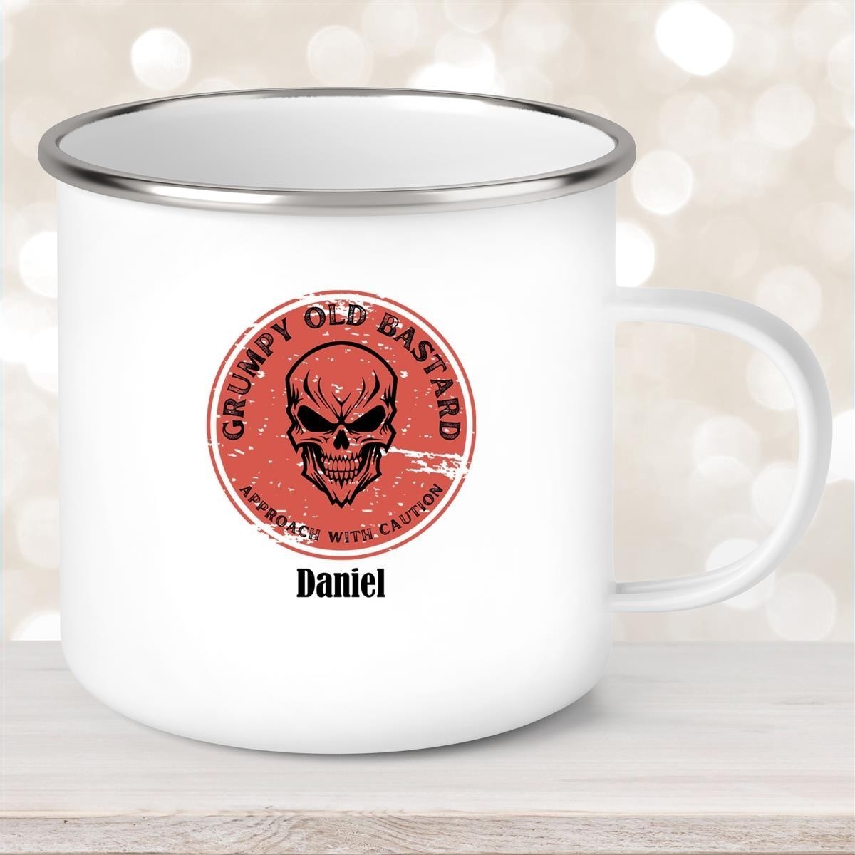 Tasse Wunschname Freundschaft Grumpy Old Bastard #1 Emaille personalisiert Tasse Wunschname Freundschaft Grumpy Old Bastard #1 Emaille personalisiert