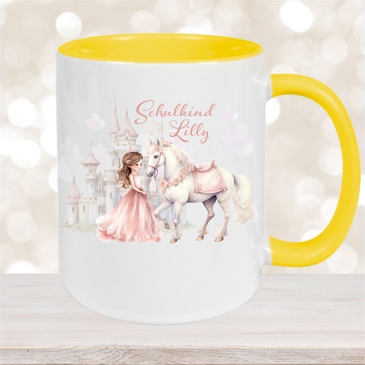 Tasse Kinder Prinzessin #1 Wunschname Keramik Kinderbecher personalisiert versch. Farben