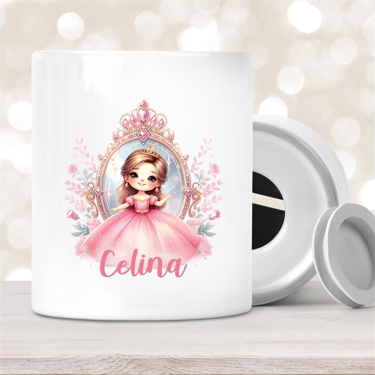 Spardose mit Wunschname Prinzessin #2 personalisiert Spardose mit Wunschname Prinzessin #2 personalisiert