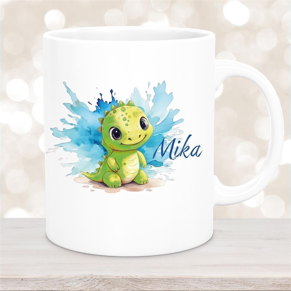 Tasse Dino #12 Wunschname Keramik Kinderbecher Personalisiert versch. Farben