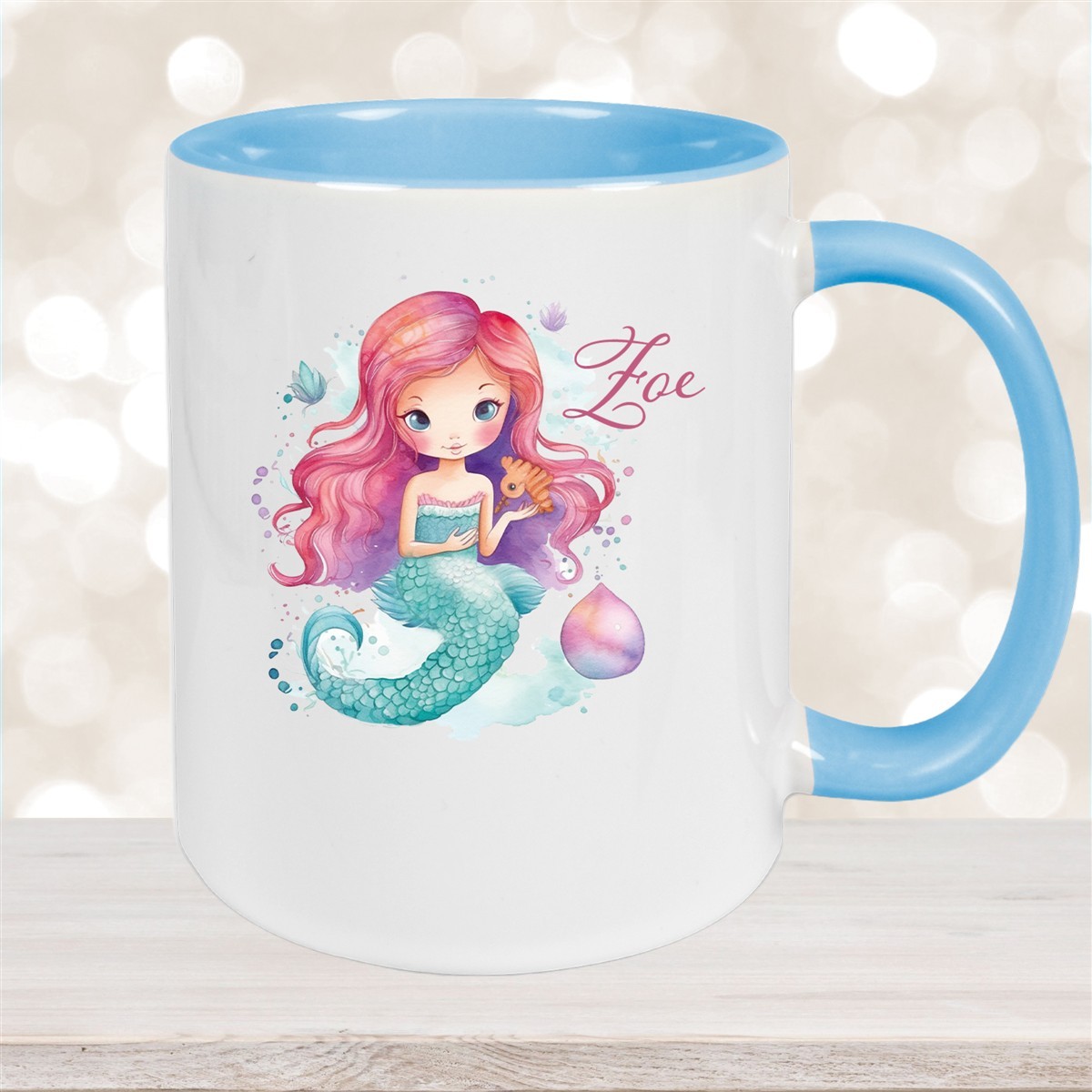 Tasse Wunschname Meerjungfrau #1 Keramik Kinderbecher versch. Farben