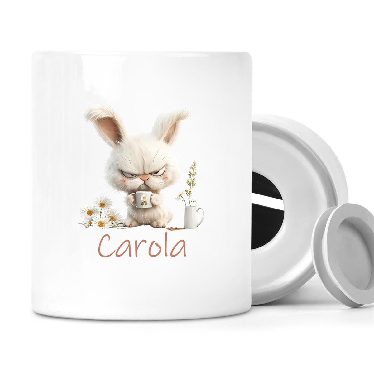 Spardose Ostern Grumpy-Bunny 1 mit Wunschname personalisiert