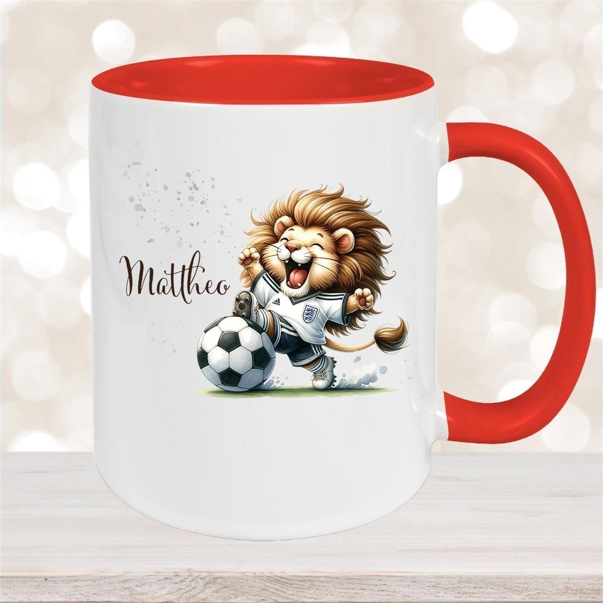 Tasse Fußball #9 Wunschname Keramik Kinderbecher personalisiert versch. Farben