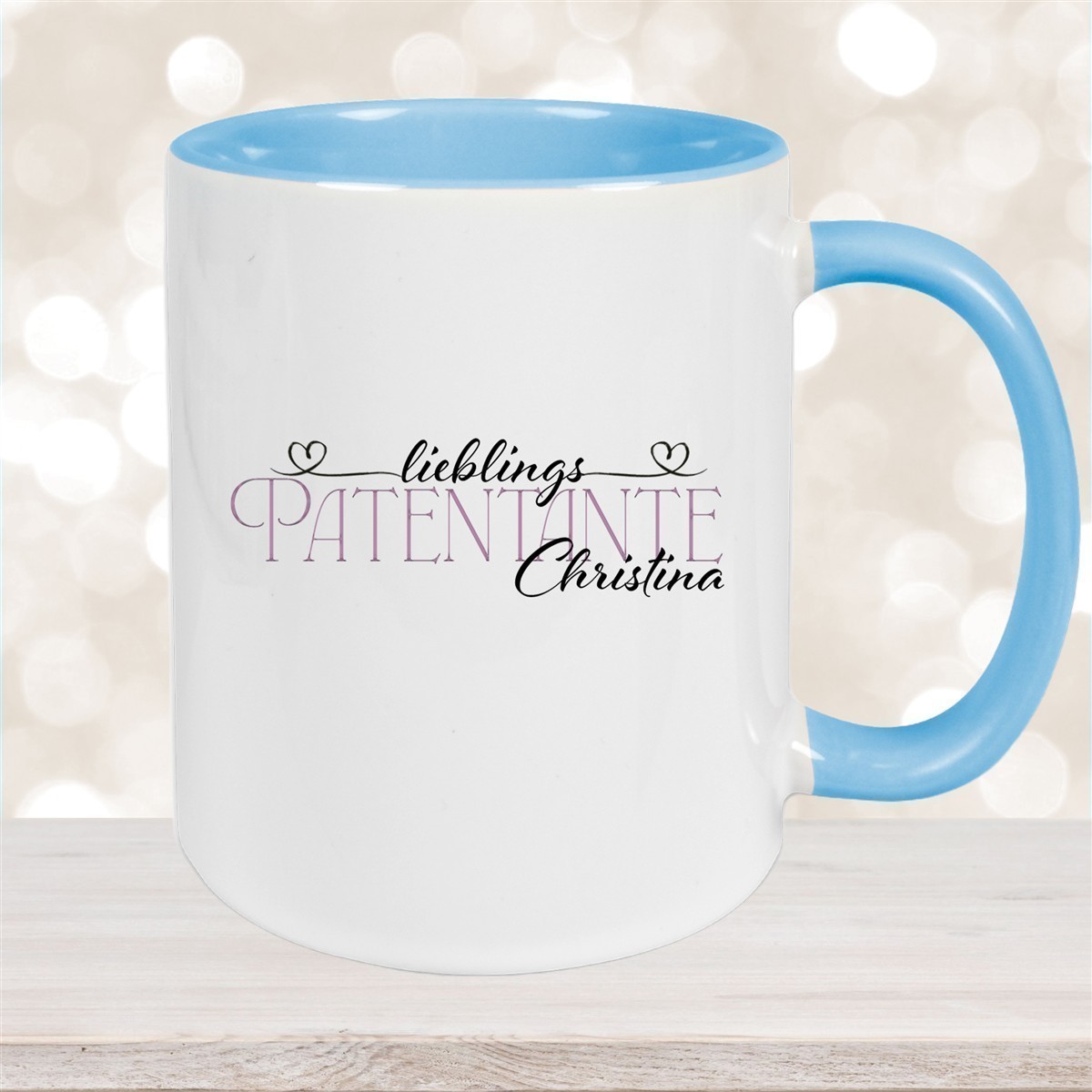 Tasse Wunschname Lieblings-Patentante #1 personalisiert Keramik Becher versch. Farben