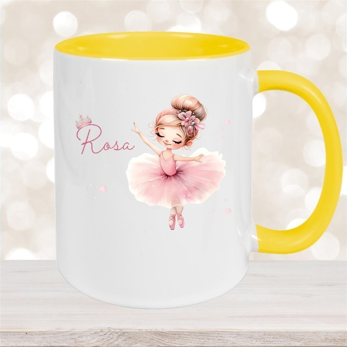 Tasse Ballerina #3 Wunschname Keramik Kinderbecher personalisiert versch. Farben