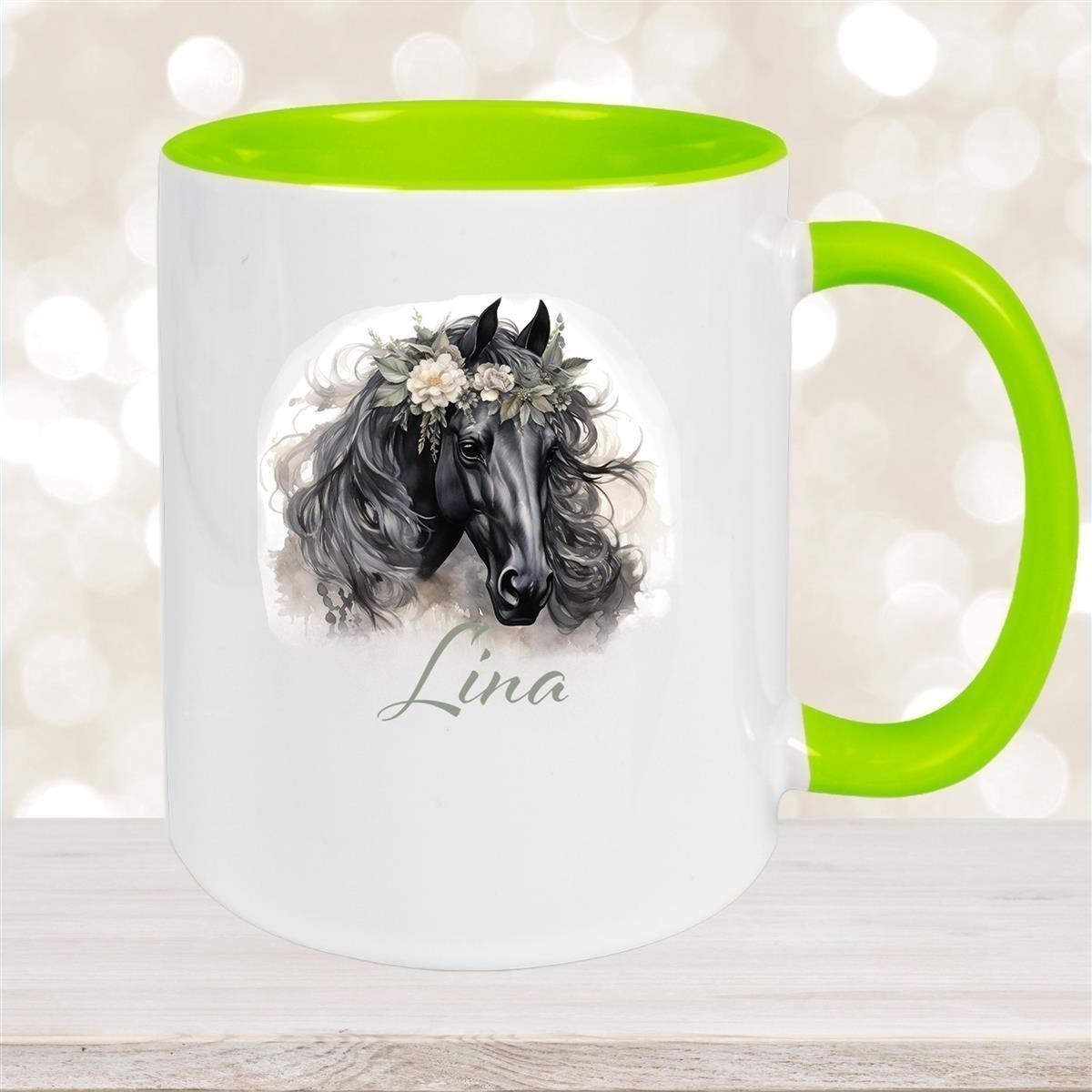 Tasse Pferd #3 Wunschnam Keramik Kinderbecher personalisiert versch. Farben