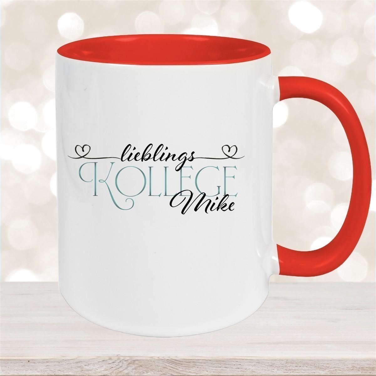 Tasse Wunschname Lieblings-Kollege 1 personalisiert Keramik Becher versch. Farben