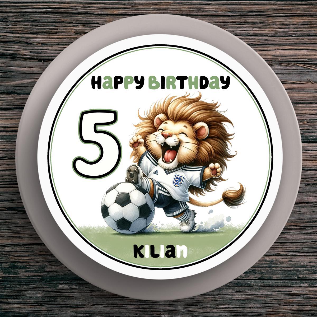 Tortenaufleger Geburtstag Fußball #12 Personalisiert Name & Zahl (20cm) Fondant Papier