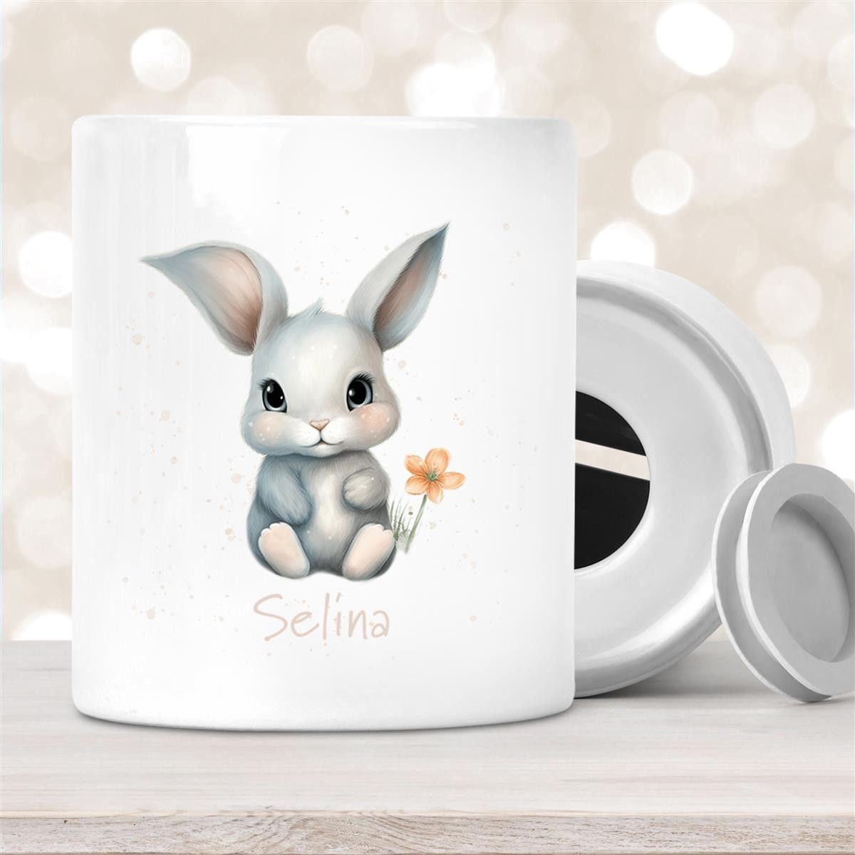 Spardose Ostern - Hase #2 mit Wunschname personalisiert