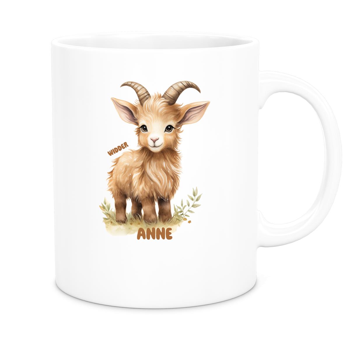 Tasse Sternzeichen Kinder Widder 1 Wunschname Keramik Kinderbecher personalisiert versch. Farben