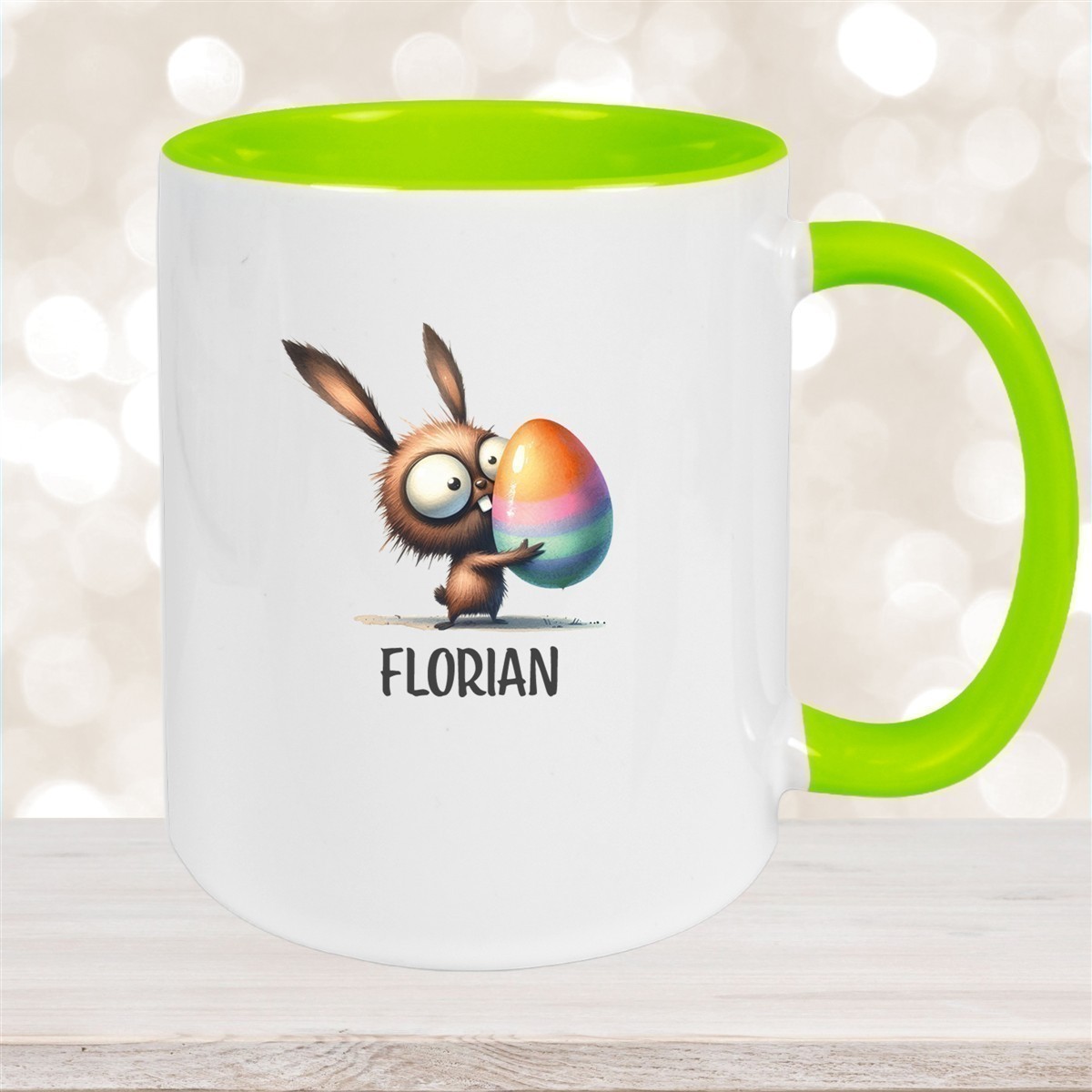 Tasse Ostern - Hase #6 Wunschnamen Keramik personalisiert versch. Farben