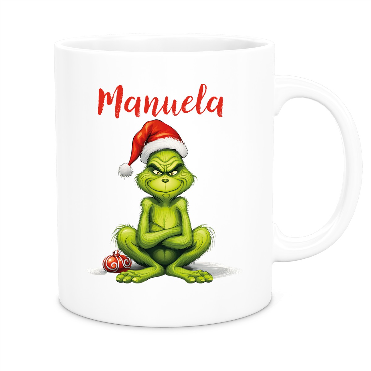 Tasse Wunschname Weihnachten Grinch #4 Keramik Kinderbecher Weiß