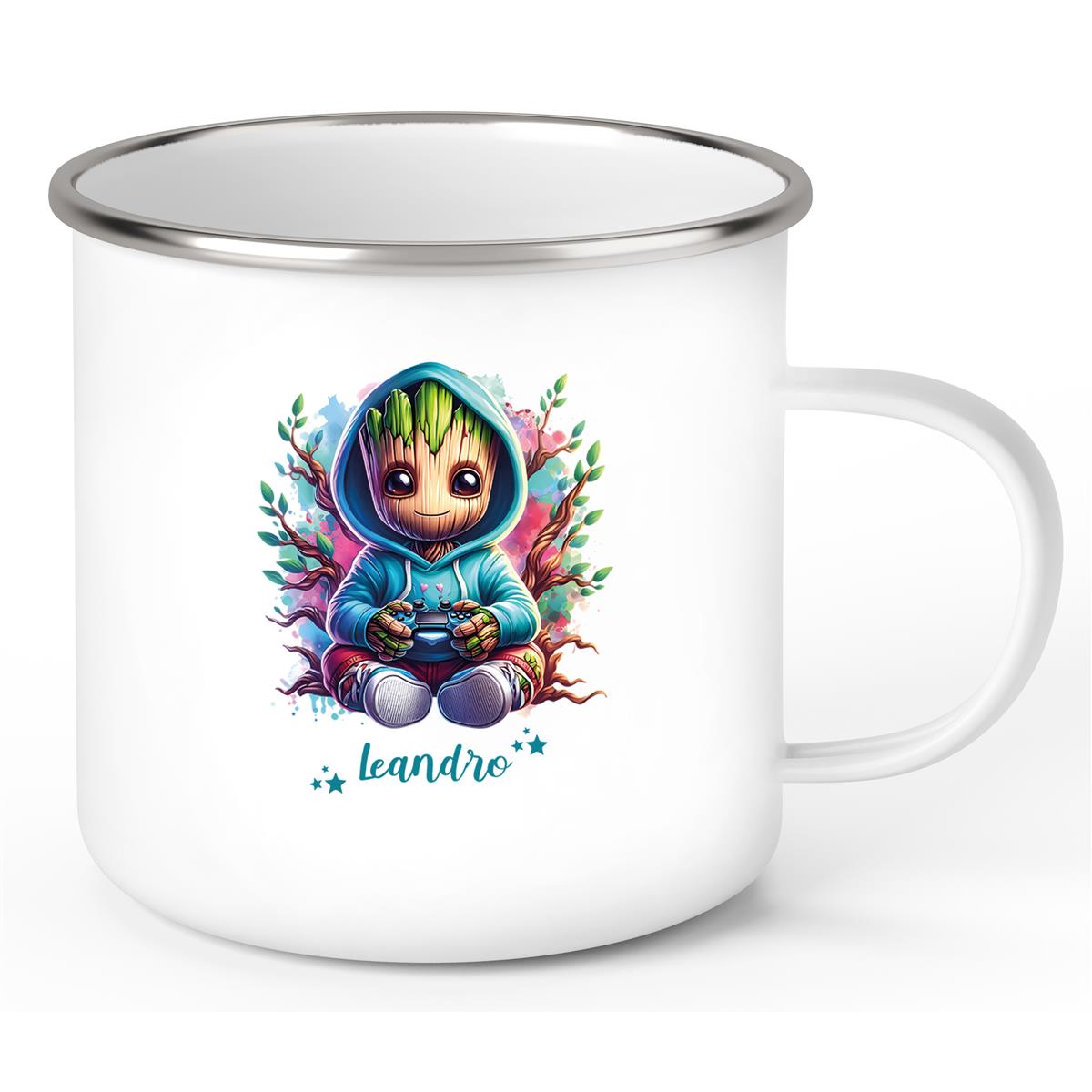 Tasse Wunschname Baby-Groot 6 Emaille Kinderbecher personalisiert