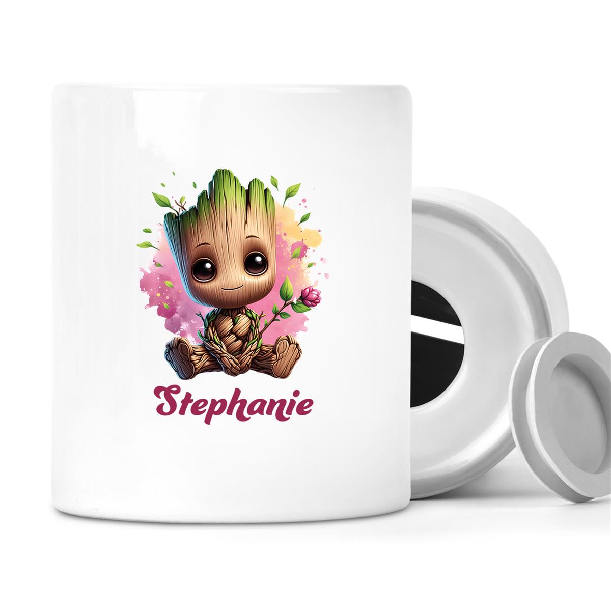 Spardose mit Wunschname Baby-Groot 3 personalisiert
